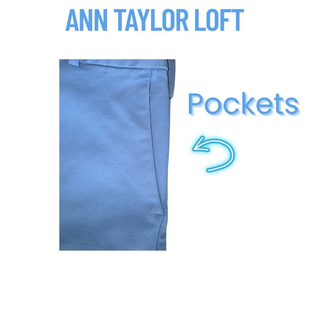 LOFT High Waist Blue Shorts (Riviera) - Picture 3 of 8